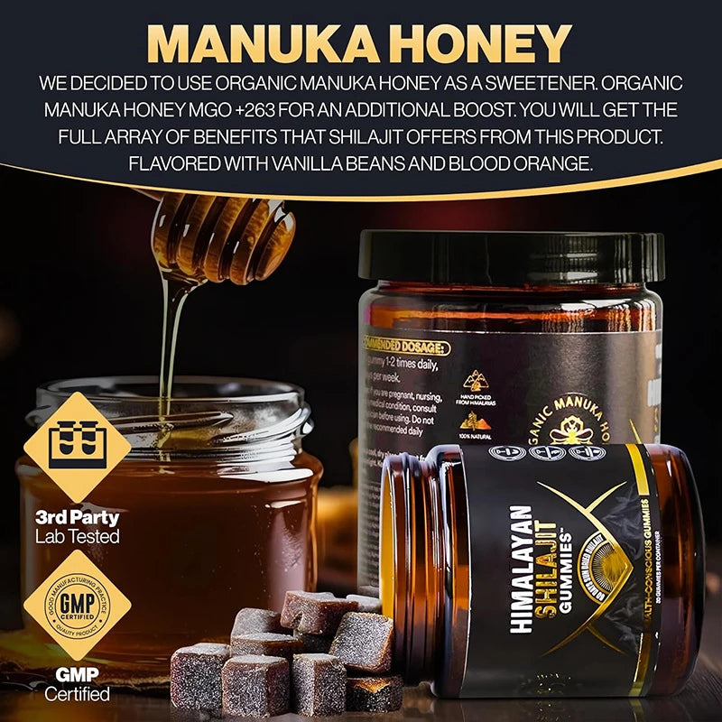 30 Shilajit Gummies + Honey