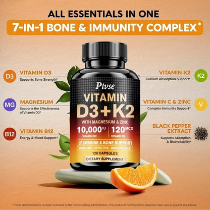 Vitamin D3 + K2 - Boron Support (120 Capsules)