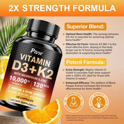 Vitamin D3 + K2 - Boron Support (120 Capsules)